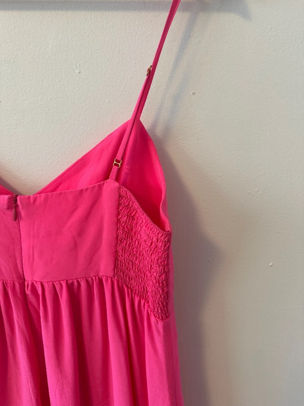 Amanda Uprichard Silk Maxi Dress in Hot Pink | Size Medium - Picture 7 of 10